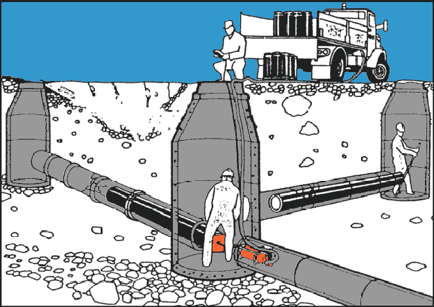 Skizze Kurzrohr-Relining